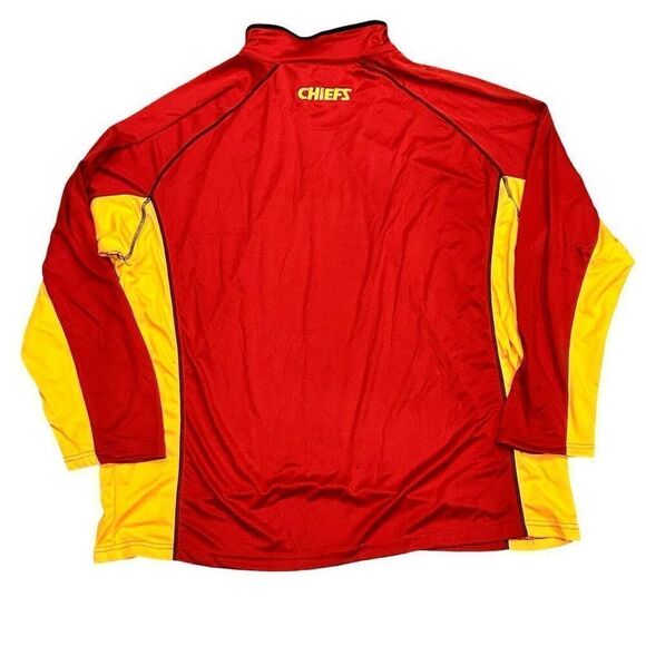 Kansas City Chiefs Men's 3XLT Red Quarter-Zip Varsity Jacket - Picture 2 of 4